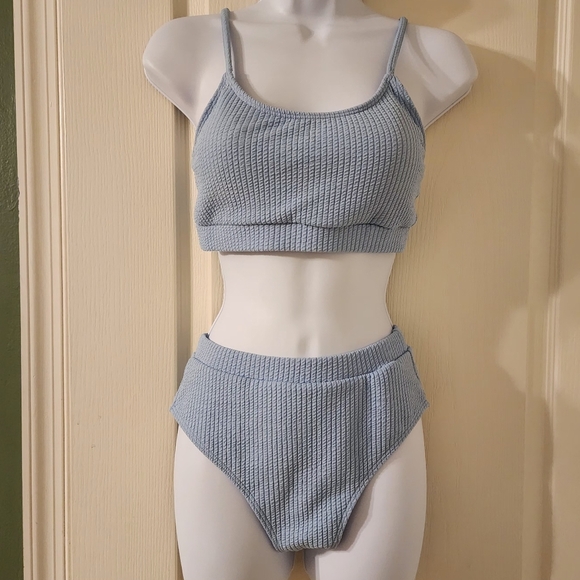 LILOSY 2 piece Bikini High Waisted/ Tummy Control /Ribbed/ Brazilian - Picture 2 of 12